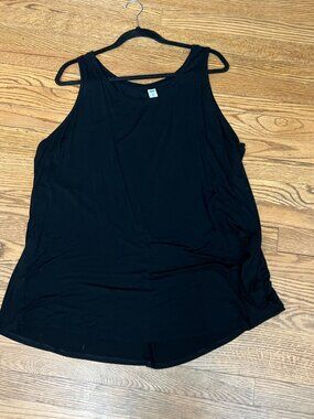 Old Navy Luxe Black Tank Top 3X Plus Soft Flowy Sleeveless